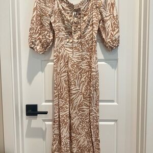 Tan Patterned Dress